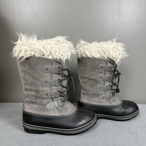 Sorel Joan of Arctic 1855201-052 Kids US 3 Gray Black Waterproof Snow Boots